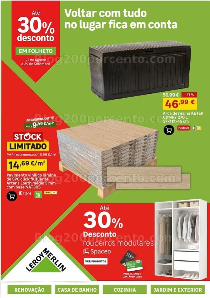 Antevisão Folheto LEROY MERLIN Promoções de 27 agosto a 29 setembro